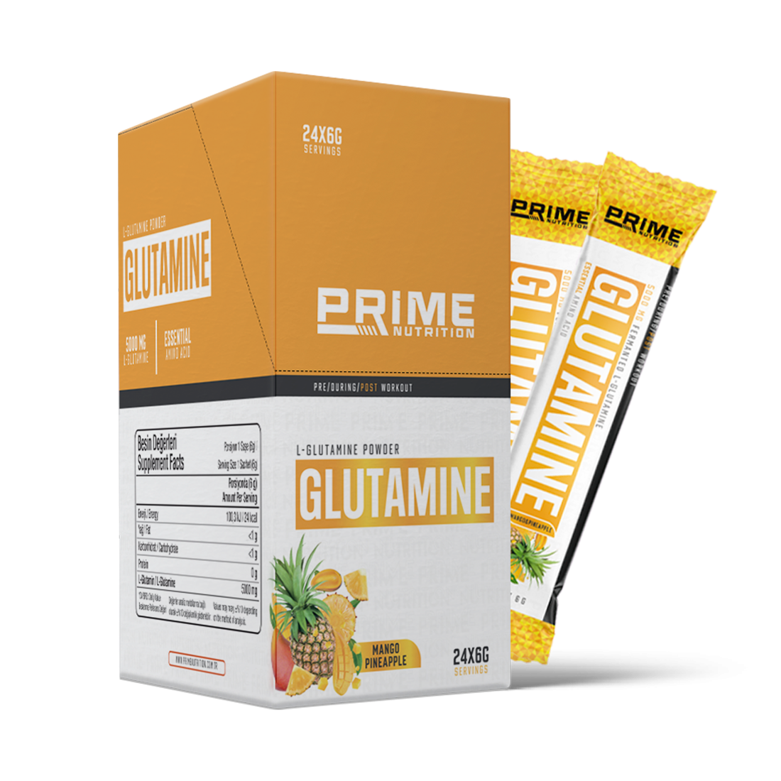 Prime Nutrition L-Glutamine 24 Adet x 6 gram Mango & Ananas