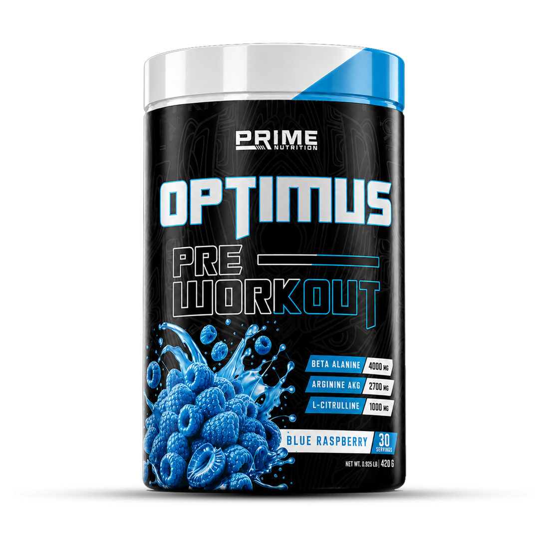 Prime Nutrition Optimus Pre-Workout 420 gram Blue Raspberry