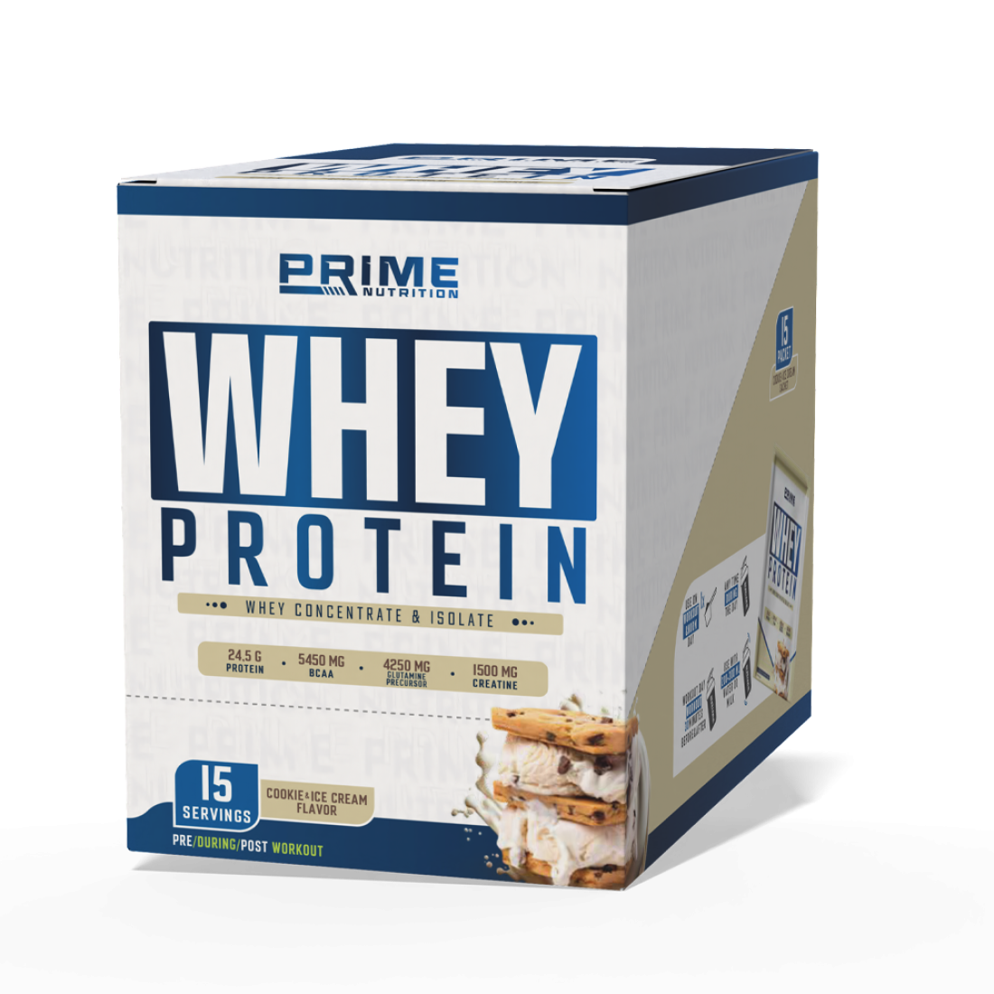 Prime Nutrition Whey Protein 15 Sachet x 33 gram Cookie & Ice Cream
