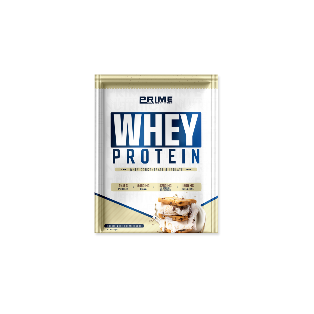 Prime Nutrition Sachet Whey Protein 33 gram Cookie & Ice Cream