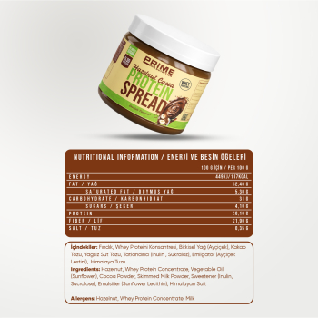 Prime Nutrition Hazelnut Cocoa Protein Spread 350 gram Chocolate