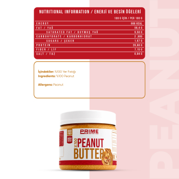 Prime Nutrition %100 Peanut Butter 350 gram 