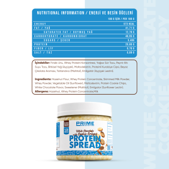 Prime Nutrition White Chocolate & Cookie Crispy Protein Spread 350 gram 